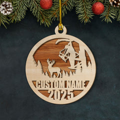 Maxcorners Personalized Bow Hunter Ornament 2025 - Custom Name Gift for Deer Hunters LM0110