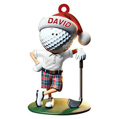 Maxcorners Custom Name Golf Santa Acrylic Ornament, Xmas Ornament, Golf Keychain, Christmas Golf Gift