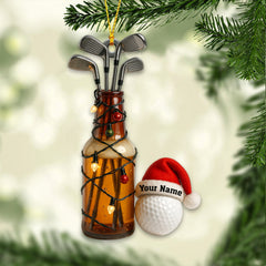 Maxcorners Custom Name Golf and Beer Ornament – Funny Golfer Christmas Decoration, Personalized Golf Ornament and Golf Decor Gift for Men MT1611