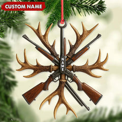 Maxcorners Custom Name Hunting Ornament, Antlers and Rifles Christmas Decor for Hunters
LM0411