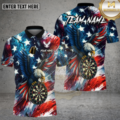 Maxcorners Bald Eagle Darts USA Flag Multioptions Personalized Name, Team Name Unisex 3D Shirt