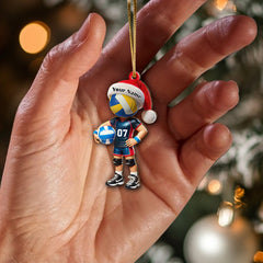 Maxcorners Custom Name Volleyball Ornament, Christmas Decoration 2D Flat LM2111
