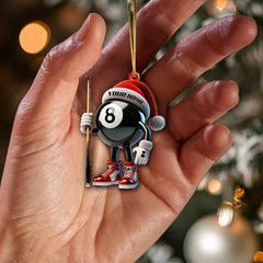 Maxcorners Custom Name Billiard Ornament, Billiard Lover Christmas Gifts 2D Flat LM2211