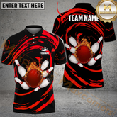 Maxcorners Bowling Wave Sea Multicolor Options Personalized Name, Team Name 3D Shirt