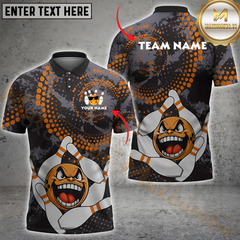 Maxcorners Bowling Angry Strike Multicolor Personalized 3D Shirt, Furious Ball & Exploding Pins Shirts