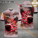 Maxcorners Cool Color Bowling Jersey Multicolor Option Customized Name, Team Name 3D Polo Shirt