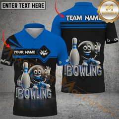 Maxcorners Bowling Funny Multicolor Options Personalized Name, Team Name 3D Shirt