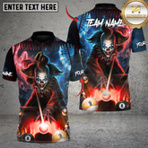 Maxcorners Billiard Neon Killer Joker Multicolor Customized Name, Team Name 3D Shirt