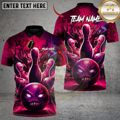 Maxcorners Bowling Demon Ball Multicolor Customized Name, Team Name 3D Shirts