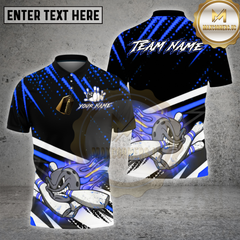 Maxcorners Bowling Shirts Ball Flame Black Abstract Design Multi Options Personalized Name, Team Name 3D Shirt