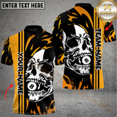 Maxcorners Billiard Flaming Skull 8-Ball Multicolor Customized Name, Team Name 3D Shirts