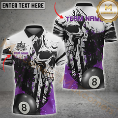 Maxcorners Billiard Skull Splash 8-Ball Multicolor Customized Name, Team Name 3D Shirt