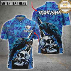 Maxcorners Billiard Raven Skull 8 Ball Pool Multicolor Customized Name, Team Name 3D Shirt