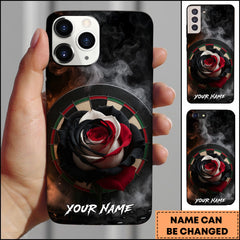 Maxcorners Darts Tricolor Rose Smoke Dartboard Personalized Name Phone Case