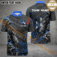 Maxcorners Wolf Ball Flame Bowling Jersey Multicolor Customized Name, Team Name 3D Polo Shirt