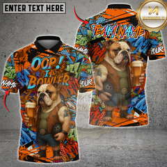 Maxcorners Bowling Bulldog Graffiti Design Multicolor Customized Name, Team Name 3D Shirts
