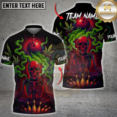 Maxcorners Bowling Neon Skull CNB Multicolor Customized Name, Team Name 3D Shirts
