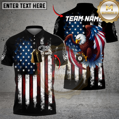 Maxcorners Billiard Ball 8 Eagle Retro US Flag Personalized 3D Shirt