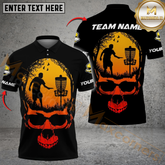 Maxcorners Skull Forest Disc Golf Polo Personalized Name, Team Name 3D Shirt (4 Colors)