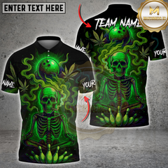 Maxcorners Bowling Neon Skull CNB Multicolor Customized Name, Team Name 3D Shirts