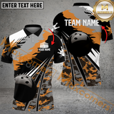 Maxcorners Fire Flame Paint Splash Bowling Team Jersey Multicolor Options Personalized Name, Team Name 3D Shirt