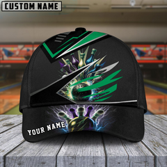 Maxcorners Bowling Premium Multicolor Personalized Name 3D Cap