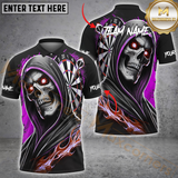 Maxcorners Darts Skull Paint Color Multicolor Options Personalized Name, Team Name 3D Shirt