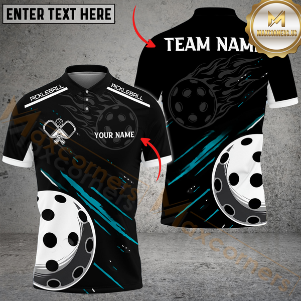 Maxcorners Pickleball Fire Line Multicolor Customized Name, Team Name 3D Shirts