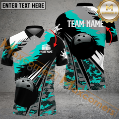 Maxcorners Fire Flame Paint Splash Bowling Team Jersey Multicolor Options Personalized Name, Team Name 3D Shirt