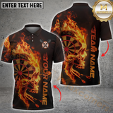 Maxcorners Darts Skull Flame Multicolor Options Personalized Name, Team Name 3D Shirt