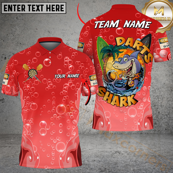 Maxcorners Darts Funny Shark Multicolor Options Personalized Name, Team Name 3D Shirt