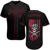 Maxcorners Custom 3D Pattern Design Skull Uncle Sam American Flag Premium Baseball Jersey LM0210