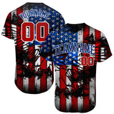 Maxcorners Custom Black Vintage USA Flag-Cream Premium Baseball Jerseys LM0210
