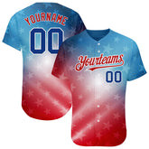 Maxcorners Custom White Royal-Red 3D American Flag Fashion Premium Baseball Jersey LM0210