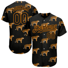 Maxcorners Custom Black Bay Orange 3D Pattern Design Tiger Authentic Baseball Jersey
LM0609