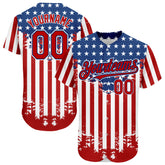 Maxcorners Custom Black Old Gold-White 3D American Flag Premium Baseball Jersey LM0210