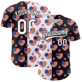 Maxcorners Custom White Red-Royal 3D American Flag Patriotic Premium Baseball Jersey LM0210