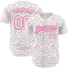 Maxcorners Custom White Pink 3D Pattern Design Mother's Day Love Authentic Baseball Jersey
LM0609