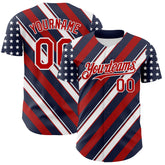 Maxcorners Custom Royal Red Gray-White 3D Patriotic American Flag And President's Day Premium Baseball Jersey LM0210