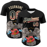 Maxcorners Custom City Cream Black-Red 3D Patriotic American Flag Premium Baseball Jersey LM0210