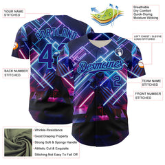 Maxcorners Custom Black Gold 3D Pattern Design Outer Space Starships American Flag Premium Baseball Jersey LM0210