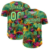 Maxcorners Custom Green Pea Green-Black 3D Pattern Design Trippy Magic Mushrooms Plant Premium Baseball Jersey LM0210
