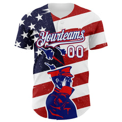 Maxcorners Custom White Camo-Black Premium American Flag Fashion Baseball Jersey LM0210