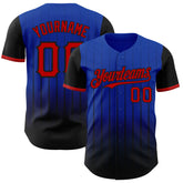 Maxcorners Custom Thunder Blue Red-Black 3D Pattern Design Gradient Geometric Shape Premium Baseball Jersey LM0210