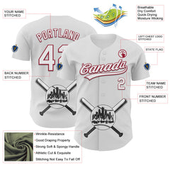 Maxcorners Custom White Cardinal-Black 3D Urban City Edition Sports Premium Baseball Jersey LM0210