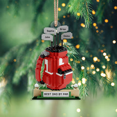 Maxcorners Best Dad By Par Golf Bag Ornament Christmas Golf Gift, Dad Golf Gift