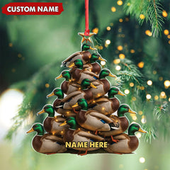 Maxcorners Personalized Acrylic Mallard Duck Christmas Tree Ornament - Custom Hunting Holiday Decoration LM0110