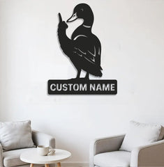 Maxcorners Personalized Funny Duck Metal Sign WITH LED/WITHOUT LED, Unique Hunting Cabin Wall Decor, Waterfowl Lover Gift LM0110