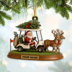 Maxcorners Personalized Golf Ornament, Santa Claus Ornaments, Golf Decor With Custom Name, Golf Christmas Ornaments For Golfer