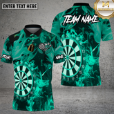 Maxcorners Dart Shirt Aqua Flame Board Style Multioptions Personalized Name, Team Name Unisex 3D Shirt (4 Colors)